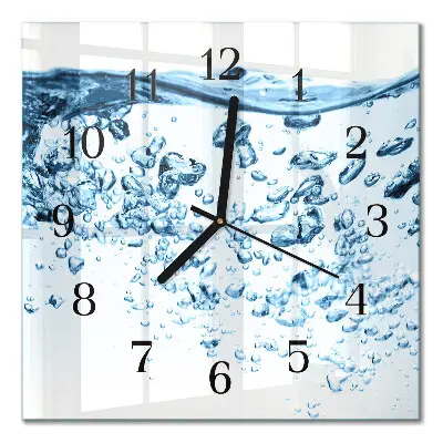 Moderne wandklok glas vierkant Water