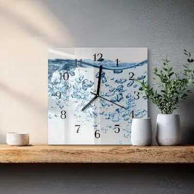 Moderne wandklok glas vierkant Water