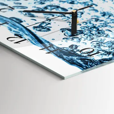 Moderne wandklok glas vierkant Water