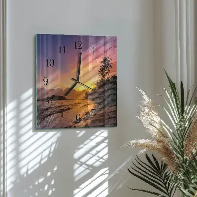 Decoratieve glazen klok vierkant Zonsondergang