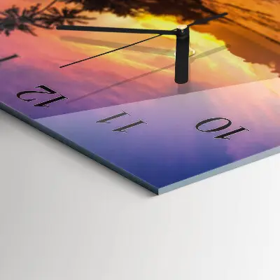 Decoratieve glazen klok vierkant Zonsondergang