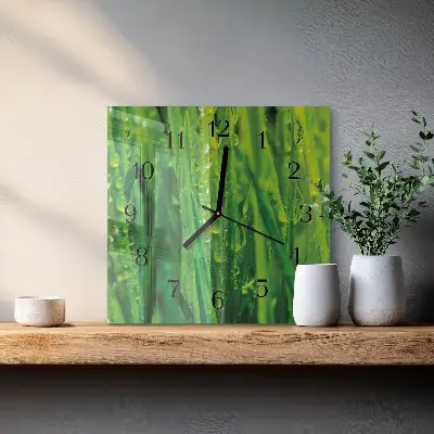 Vierkante glas klok Gras