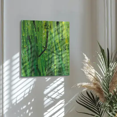 Vierkante glas klok Gras