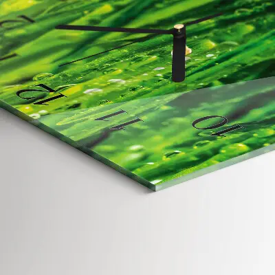 Vierkante glas klok Gras