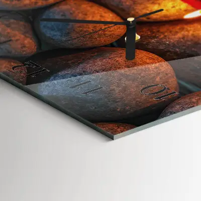 Moderne wandklok glas vierkant Stenen