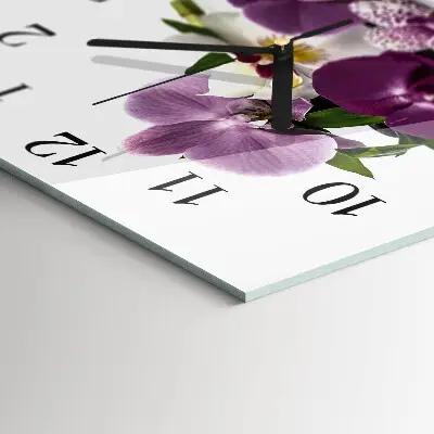 Decoratieve glazen klok vierkant Orchidee