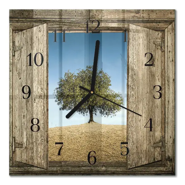 Moderne wandklok glas vierkant Boom