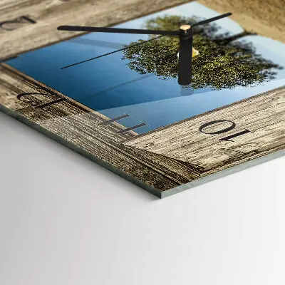 Moderne wandklok glas vierkant Boom