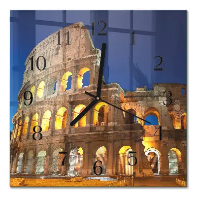 Vierkante glazen klok Colosseum