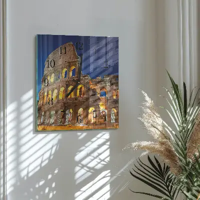 Vierkante glazen klok Colosseum