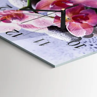 Decoratieve glazen klok vierkant Orchidee