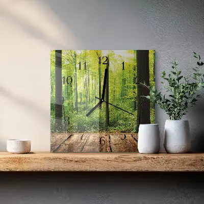 Vierkante glazen wandklok Ons