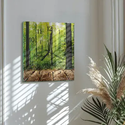 Vierkante glazen wandklok Ons
