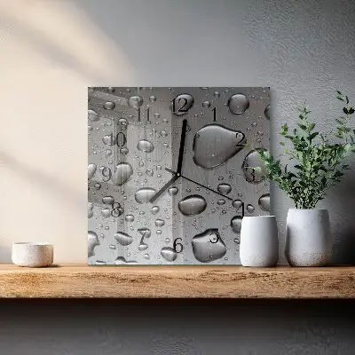 Vierkante glas klok Druppels