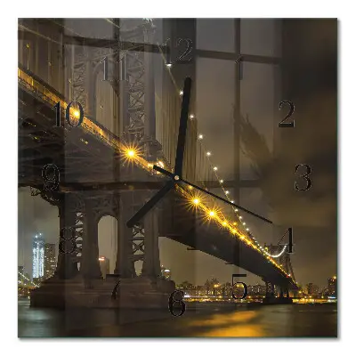 Decoratieve glazen klok vierkant Nachtbrug