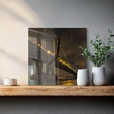 Decoratieve glazen klok vierkant Nachtbrug