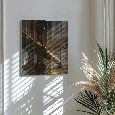 Decoratieve glazen klok vierkant Nachtbrug