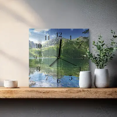 Vierkante glas klok Bergmeer