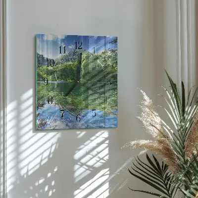 Vierkante glas klok Bergmeer