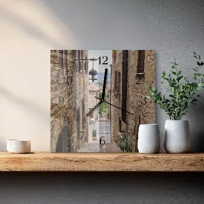 Moderne wandklok glas vierkant Laan