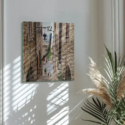 Moderne wandklok glas vierkant Laan