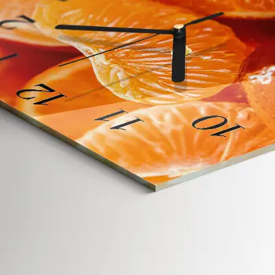 Moderne wandklok glas vierkant Mandarijnen
