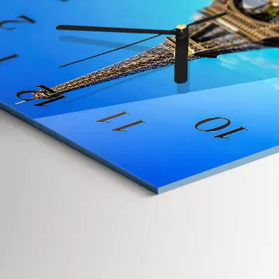 Vierkante glazen klok Eiffeltoren parijs