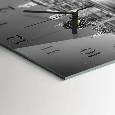 Vierkante glazen klok Horizon