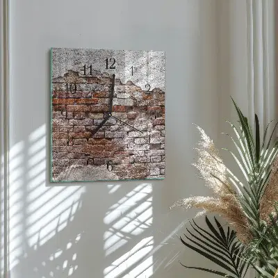 Vierkante glas klok Baksteen