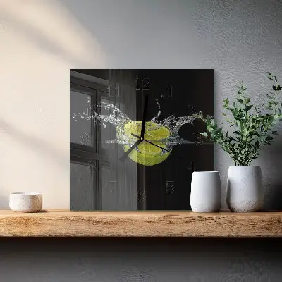 Vierkante glazen klok Citrus