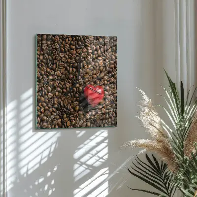 Decoratieve glazen klok vierkant Koffiebonen