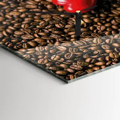 Decoratieve glazen klok vierkant Koffiebonen
