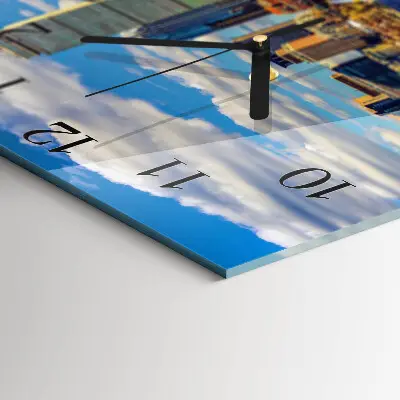 Moderne wandklok glas vierkant Zeilboten