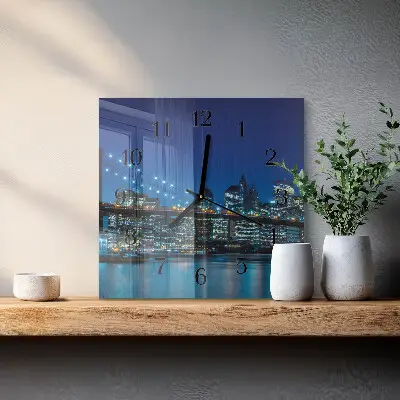 Vierkante glazen klok Horizon