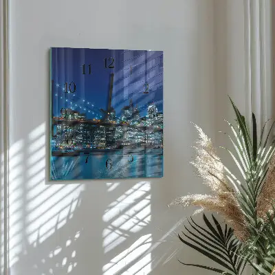 Vierkante glazen klok Horizon
