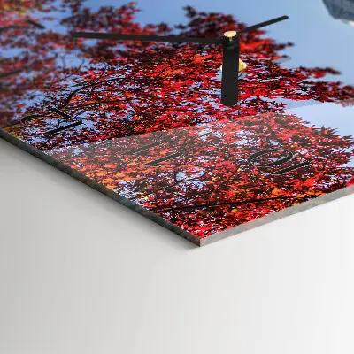 Vierkante glas klok Bergbladeren