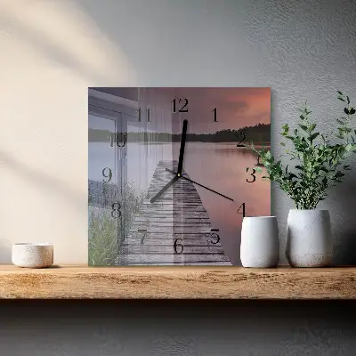 Vierkante glas klok Brug
