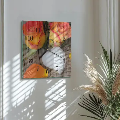 Moderne wandklok glas vierkant Hart