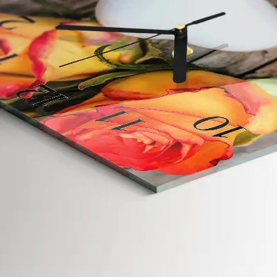 Moderne wandklok glas vierkant Hart