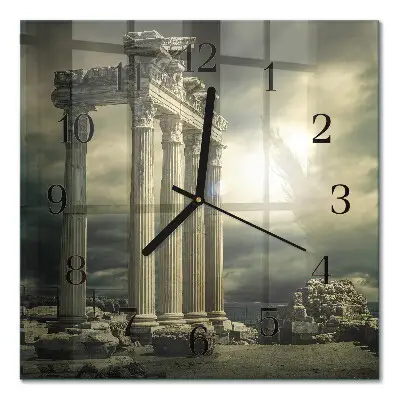 Vierkante glas klok Acropolis