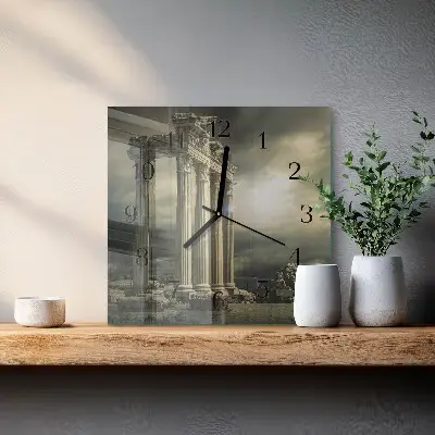 Vierkante glas klok Acropolis