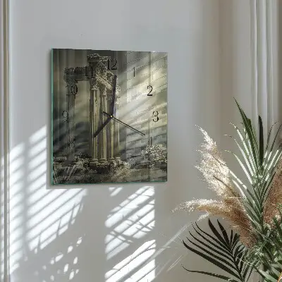 Vierkante glas klok Acropolis