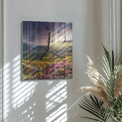 Vierkante glazen klok Landschap