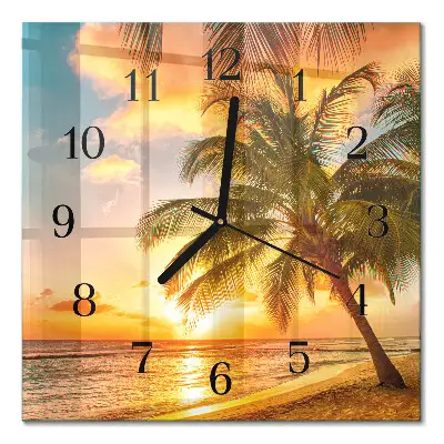 Decoratieve glazen klok vierkant Zonsondergang
