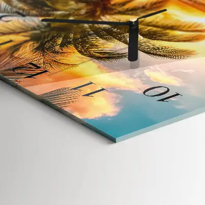 Decoratieve glazen klok vierkant Zonsondergang