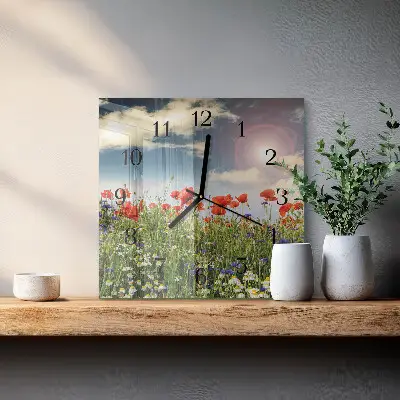 Decoratieve glazen klok vierkant Wei