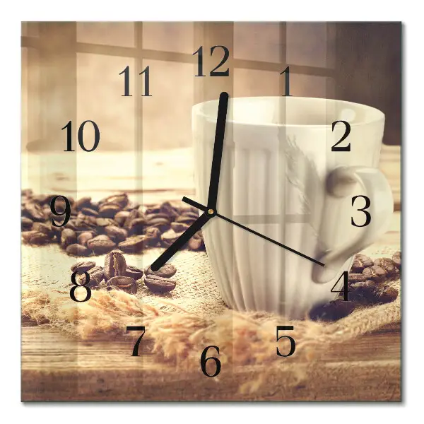 Decoratieve glazen klok vierkant Koffie