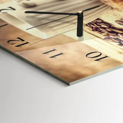 Decoratieve glazen klok vierkant Koffie