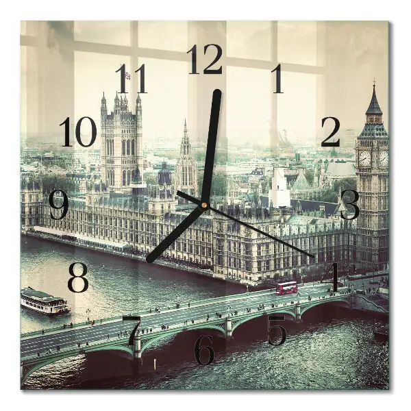 Vierkante glas klok Londen