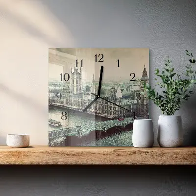 Vierkante glas klok Londen